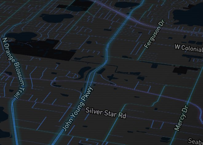 Digital Towns town map with a verified partner gold pin